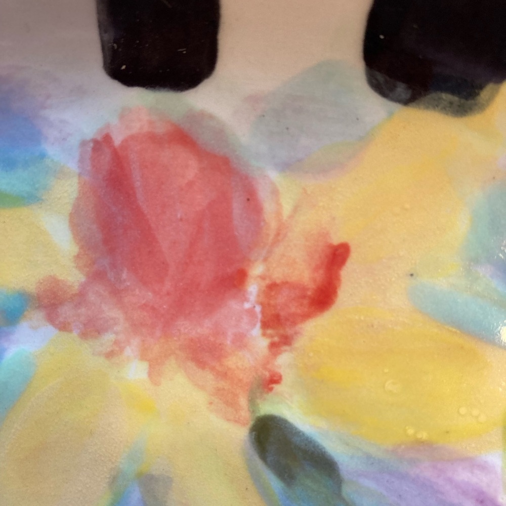Handmade Ceramic Tray “Daffodils on Lavender “ original design 10.5”x5.5” - Picture 5 of 11
